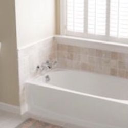 Bathtub - Sterling Performa White Polyresin and Fiberglass Rectangular Right Drain Alcove Soaking Bathtub