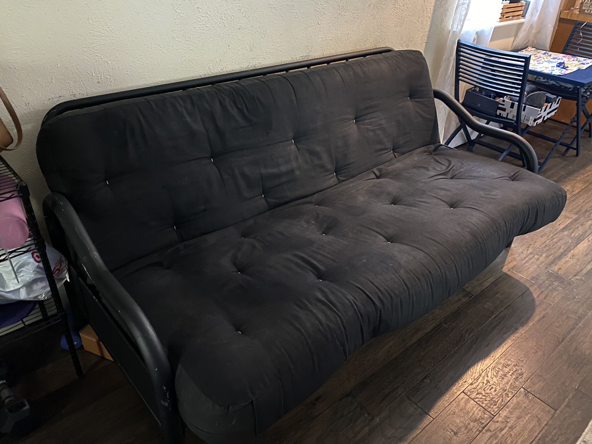 Futon Couch - Black (pull Out Bed) 