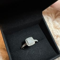 Diamond Engagement Ring 1/2 Ct Tw Round Cut 10k White Gold