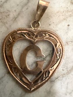 14k solid gold heart charm