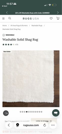 Washable White Rug (Freshly Drycleaned)