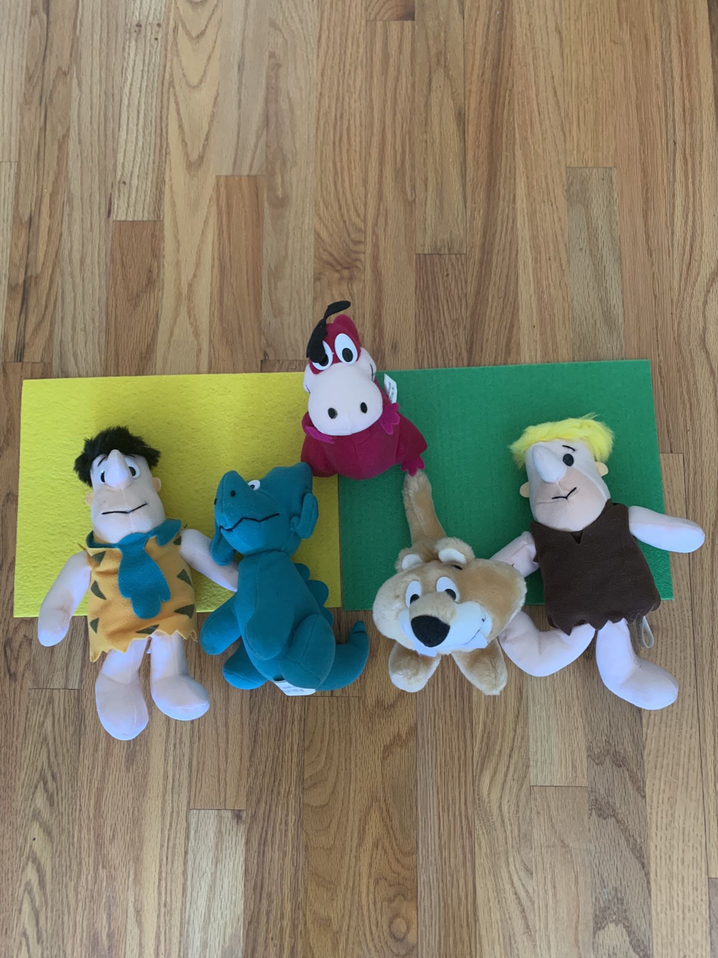 (5) 1987 Flintstones Plush Characters