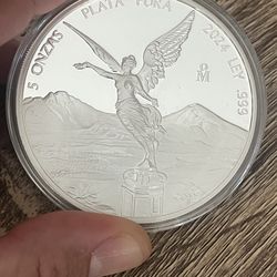 2024-5 Troy Ounces of .999 Fine Silver Proof Libertad