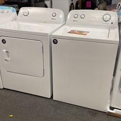 WHITE TOP LOAD ELECTRIC AMANA WASHER AND DRYER SET