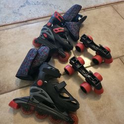 Roller Derby Falcon Adjustable Roller Skates 2-in-1 Combo