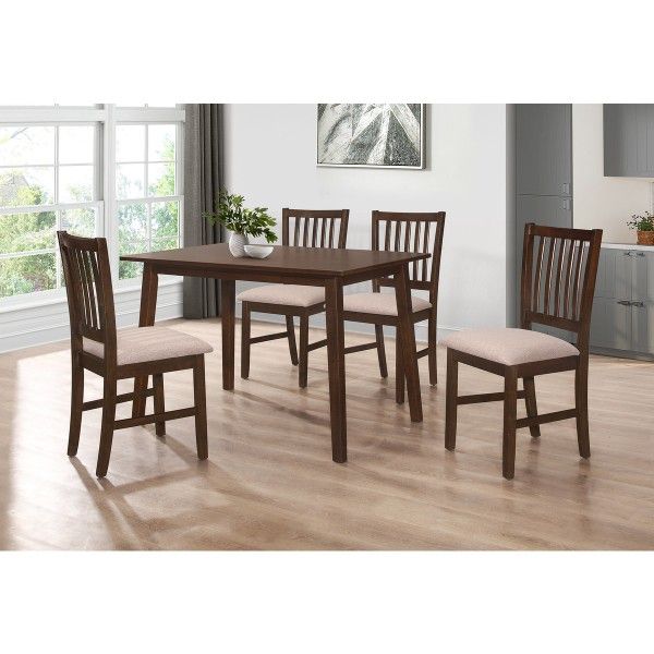 🦋NEW‼️5 Pieces Walnut Wooden MDF Dining Table Set💥Order Now 📲