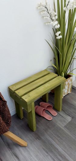 🌱Solid Wood Bench ::: 17"H X 20"W X 12"D (3 Planks) ::: Oregano 
