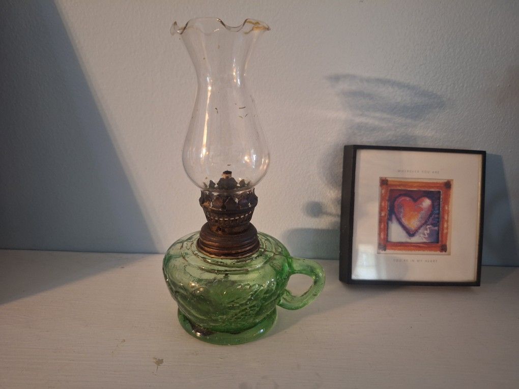 Small Vintage Working Oil Lamp