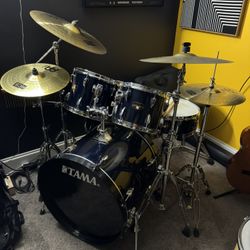 TAMA Imperialist 5 Piece Drum Set Dark Blue with MEINL cymbals