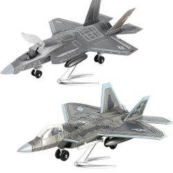 OTONOPI Fighter Jet Building Block Set, Fighter Jet Quick Build Model Kit F35 & F22 Millitary Airplane Toy, Assembly Aircraft Model with Display Stand