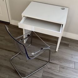 Ikea desk, chair and lighted vanity set 