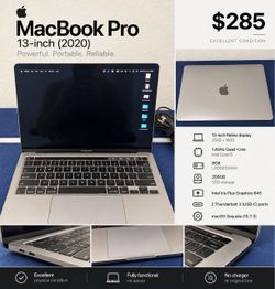 Apple MacBook Pro 13” (2020) – Intel Core i5 – 8GB RAM – 256GB SSD – Excellent Condition