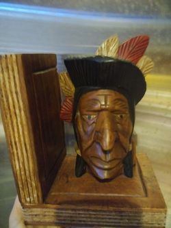 Wood carved indian chief