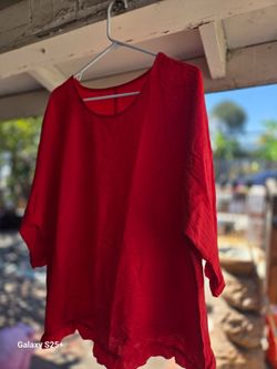 Chinese red blouse size 2X