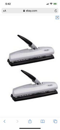 Lot of 2 NEW Swingline LightTouch High Capacity Paper Hole Punch 20 Sheets 74030