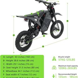 VIPCOO - H3 Electric Motorcycle for Adults and Teenagers, 3500W Electric Motorcycle, 220Nm Motor, 39 Mph, 60° Incline, Removable 48V/23Ah Battery, Dua