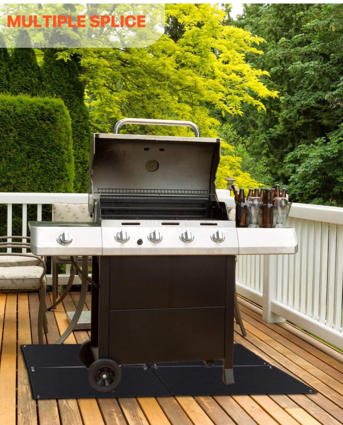 BBQ Grill Mat, Double-Sided, Heat-resistant & Waterproof,20"x25" Gas, Charcoal, Electric Grill