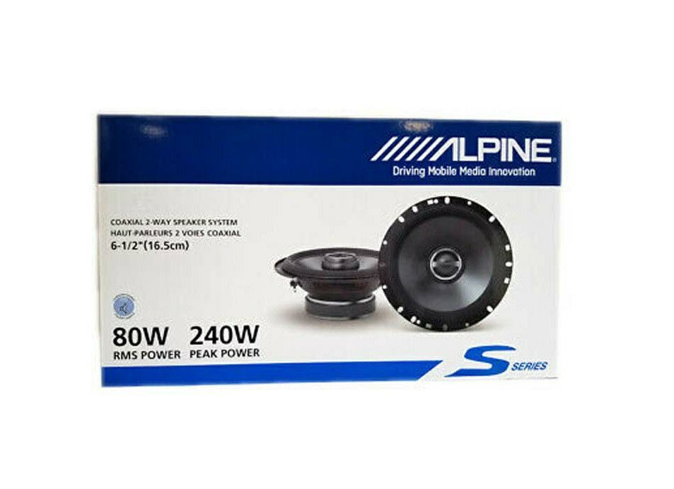 Alpine S-S65, S-Series 6.5" 2-Way Coaxial Car Speakers, 240W + Sealed 