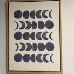 Moon Phases Framed Canvas Wall Art