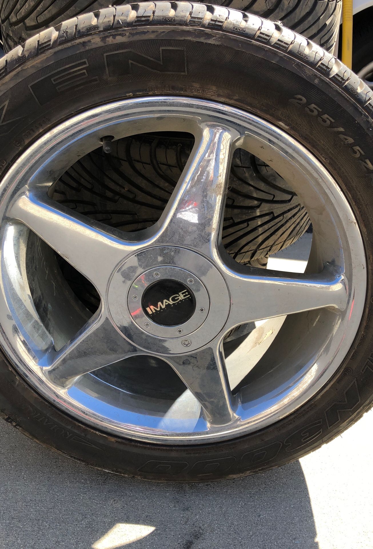 Chrome rims with newer tires- ALL FOUR INCLUDED