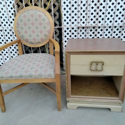 Drexel Antique Nighstand Beautiful Vintage Sidechair