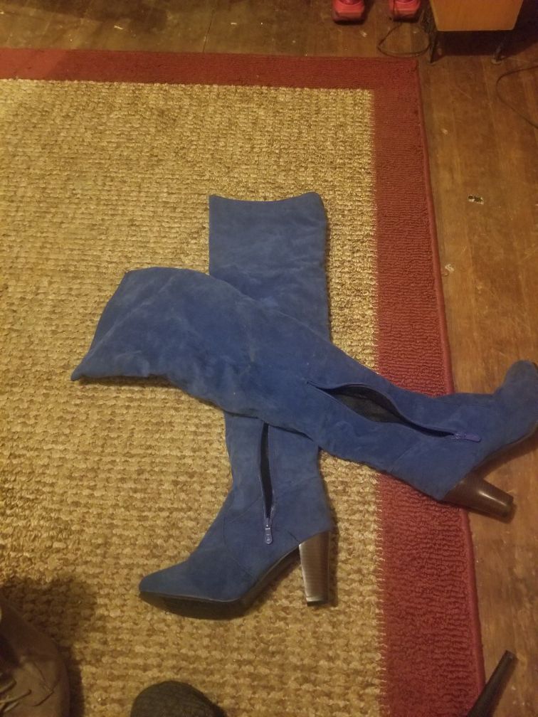 Sexy Thigh High Royal Blue Boots