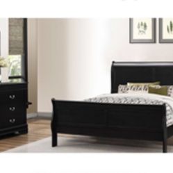 Modern Queen Size Black Complete Bedroom Set