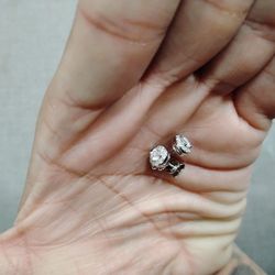 .925 Sterling Silver Moissanite Earrings 
