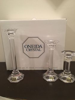 Brand New Oneida Crystal Candlesticks
