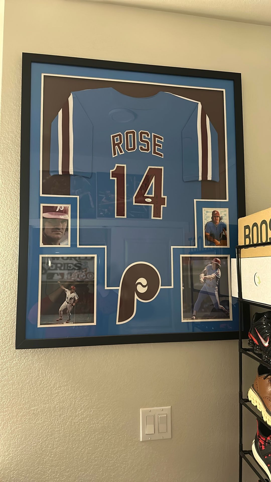 Peter Rose Jersey Signed And Framed