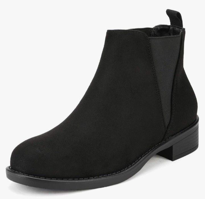 DREAM PAIRS Women's Ankle Boots Chunky Low Heel Chelsea Booties Slip On Elastic Fall Short Boots