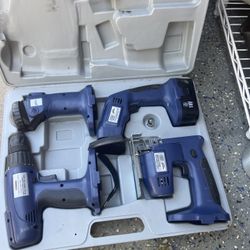 Drill Master cordless Combo Pack with case, charger missing. All working great. $100 only