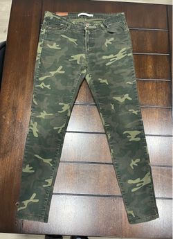 Zara Trafaluc Camo Skinny Jeans Womens Size 10 Green Camouflage Stretch Denim