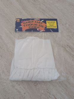 White Chef Hat Costume Accessory by Rubie's #49239 Brand New in Package