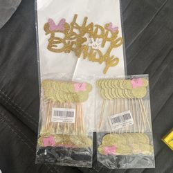 Minnie Mouse Cake Topper And 48 Cupcake Toppers