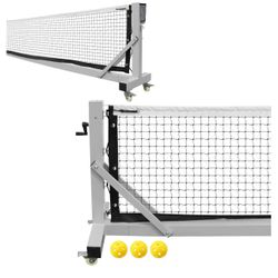 Pickleball Net Portable Outdoor – 22ft Pickleball Net Set with Heavy Duty Post Aluminum Frame – Portable Nylon Net for Pickleball, Tennis, Badminton(E
