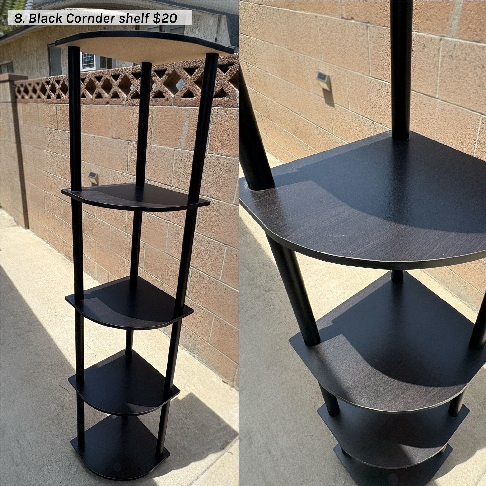 Modern Black Corner Shelf