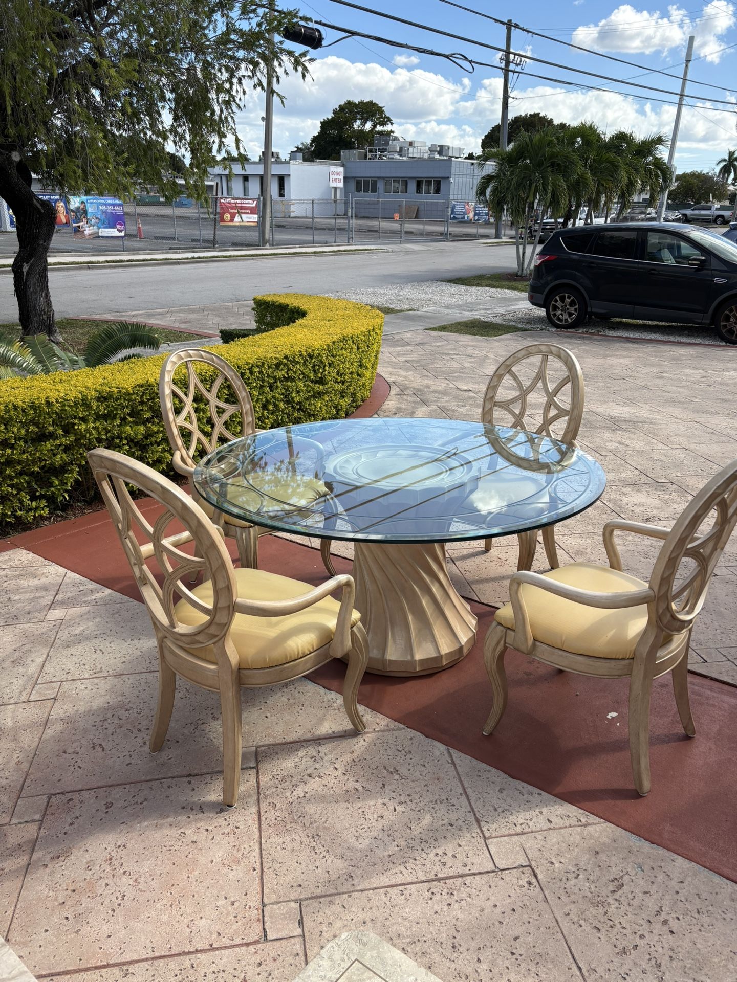 4 Chair 60” Round Dining Room Set