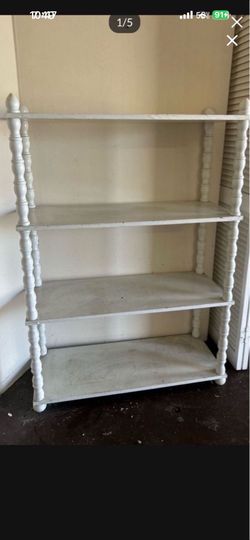 White Wood 4-Tier Bookshelf