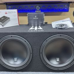 Free Triton amplifier with purchase of Triton Box with 2-12 inch Subs!