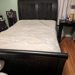Queen Bed, Frame, Box Spring And Mattress 