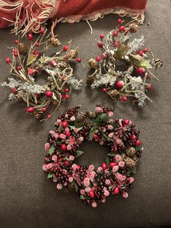 3 Candle Wreaths. 2 Different Style Candle.   