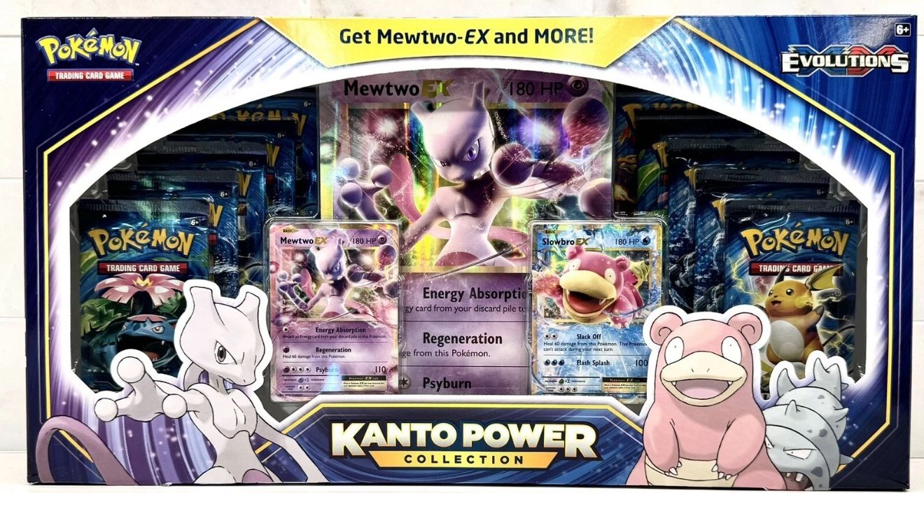 Pokemon TCG: XY Evolutions Kanto Power Collection Box Mewtwo EX, Factory Sealed, 10 Booster Packs!