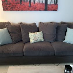 Gray 3 Seat Soft & Comfy 97” Long Couch 