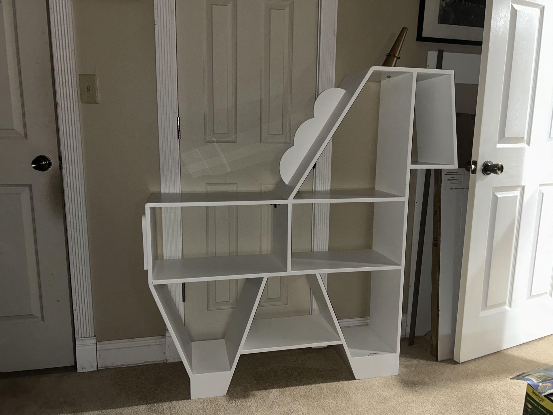White Unicorn Bookcase / Shelving Unit