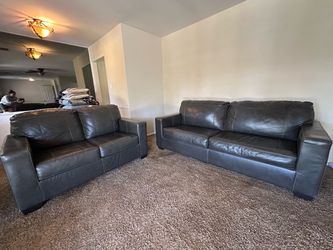 Leather Couch and Loveseat Combo