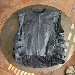 Black Leather Vest