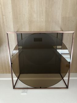 Modern Glass Coffee Table – Bronze Frame