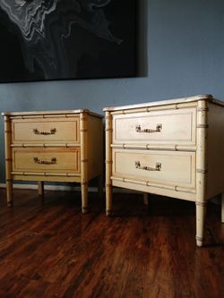Faux bamboo nightstands
