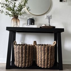 Two Piece Woven Storage Basket Set